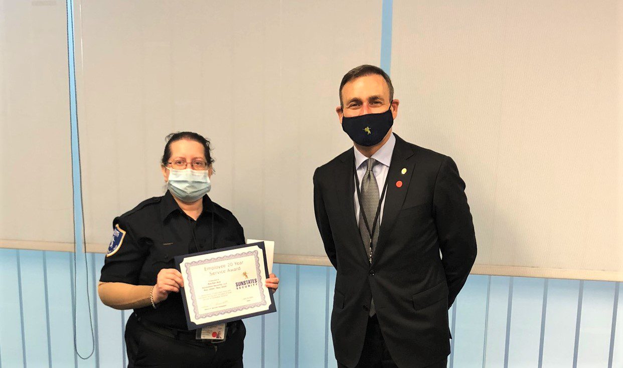 Rachel Ace Sunstates Security Officer 20 Year Celebration Raleigh North Carolina Security Personnel Services Glenn-President Security Officer 20 Year Celebration - Rachel Ace