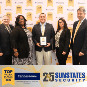 Top Workplace Tennessee 2023 Sunstates Security Company