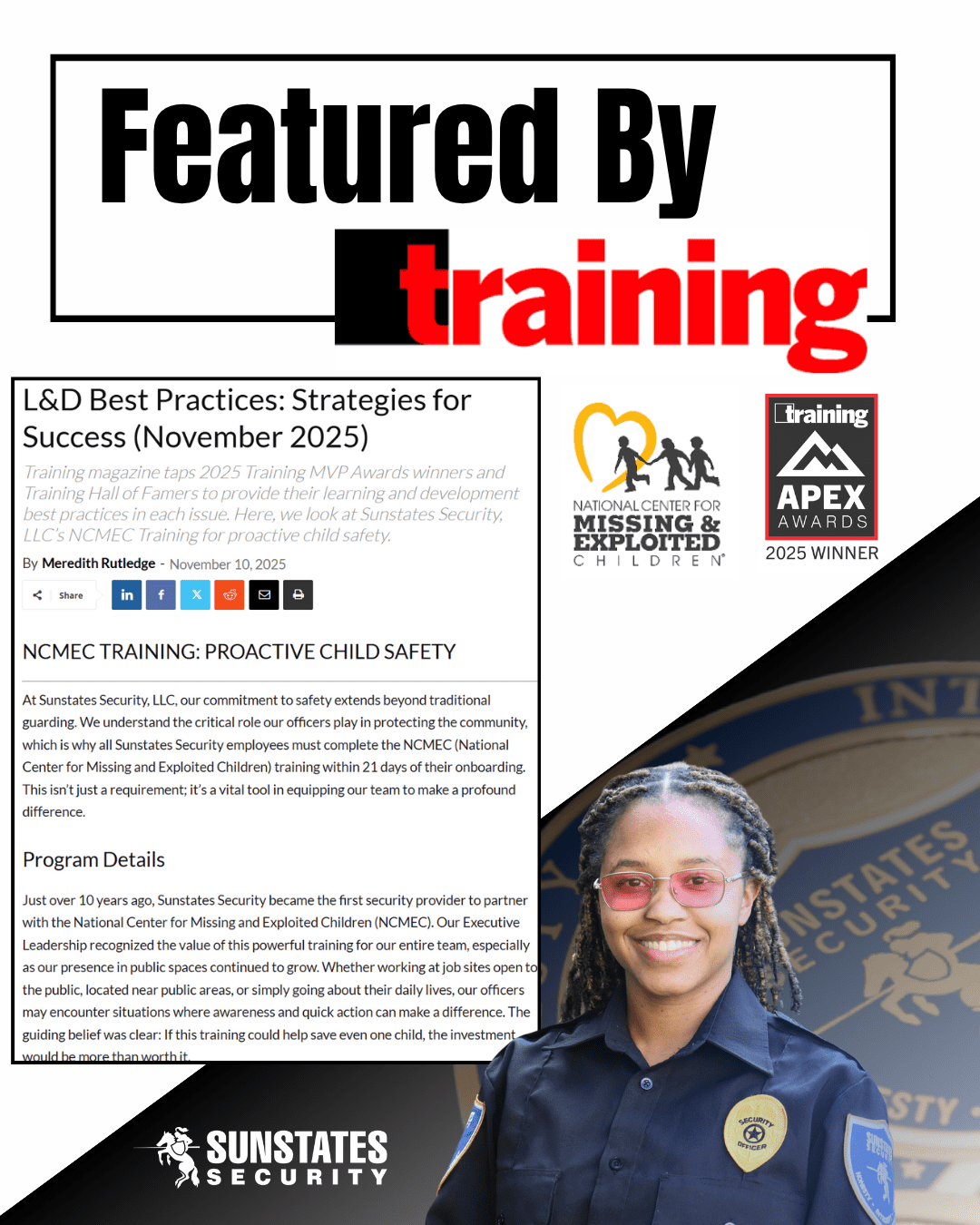 Sunstates Training Featured in Training Magazine